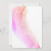 Abstracte Waterverf Roze penseelstreken & goud Save The Date (Achterkant)