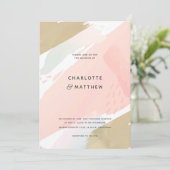 Abstracte Waterverf Roze penseelstreken Kaart (Staand voorkant)