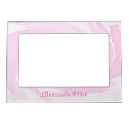 Abstracte Waterverf Roze penseelstreken Magnetisch Fotolijstje