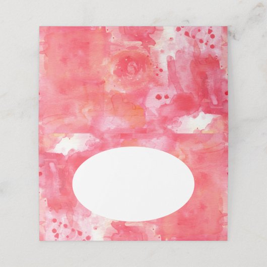 Abstracte Waterverf Roze Plaatskaartje (Buitenkant ongevouwen)