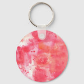 Abstracte Waterverf Roze Sleutelhanger (Voorkant)