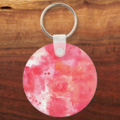 Abstracte Waterverf Roze Sleutelhanger (Voorkant)
