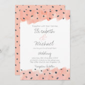 Abstracte Waterverf Roze Stippen Patroon Kaart (Voorkant / Achterkant)