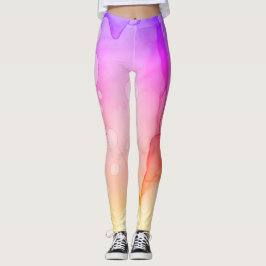 *~* Abstracte Waterverf Roze Violet Ombre Leggings