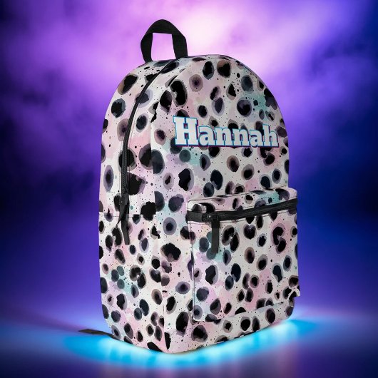 Abstracte Waterverf Roze Zwarte Vlek Custom Bedrukte Rugzak