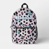 Abstracte Waterverf Roze Zwarte Vlek Custom Bedrukte Rugzak (Voorkant)