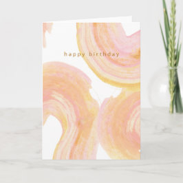 Abstracte Waterverf Roze Zwirl Birthday Kaart