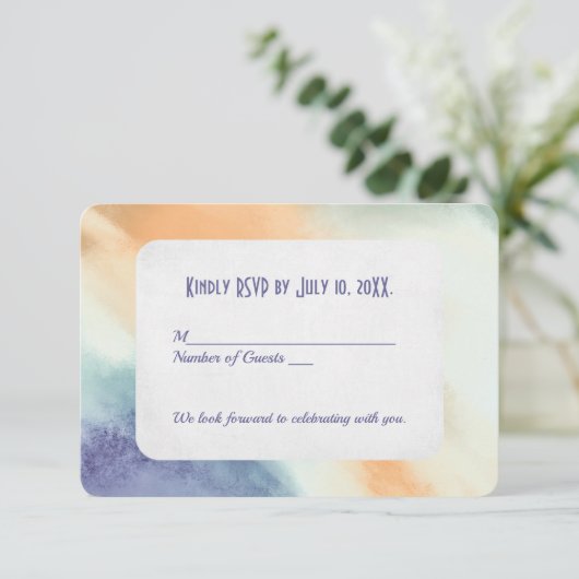Abstracte Waterverf RSVP Kaart (Staand voorkant)