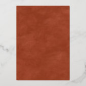 Abstracte Waterverf Rust Fall Wedding Real Silver Folie Uitnodiging (Achterkant)