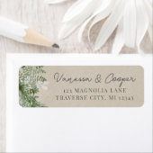 Abstracte Waterverf Sage Floral Retouradres Etiket (Insitu)