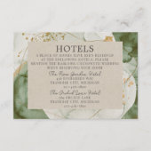 Abstracte Waterverf Sage Green Gold Wedding Informatiekaartje (Voorkant)
