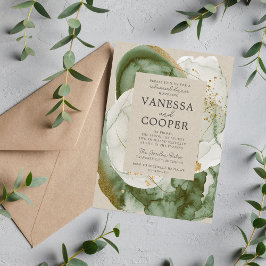 Abstracte Waterverf Sage Green repetitie diner Kaart