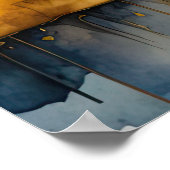 Abstracte Waterverf Schilderen Gouden Cityscape 3: Poster (Hoek)