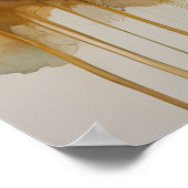 Abstracte Waterverf Schilderen Gouden Cityscape 3: Poster (Hoek)