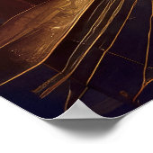 Abstracte Waterverf Schilderen Gouden Cityscape 3: Poster (Hoek)