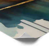 Abstracte Waterverf Schilderen Gouden Cityscape 3: Poster (Hoek)