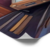 Abstracte Waterverf Schilderen Gouden Cityscape 3: Poster (Hoek)