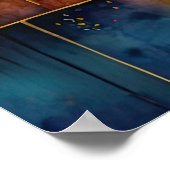 Abstracte Waterverf Schilderen Gouden Cityscape 3: Poster (Hoek)