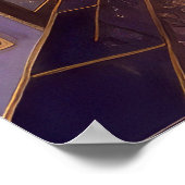 Abstracte Waterverf Schilderen Gouden Cityscape 3: Poster (Hoek)