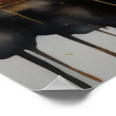 Abstracte Waterverf Schilderen Gouden Cityscape 3: Poster (Hoek)