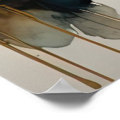 Abstracte Waterverf Schilderen Gouden Cityscape 3: Poster (Hoek)