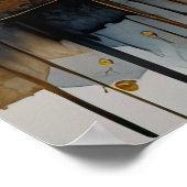 Abstracte Waterverf Schilderen Gouden Cityscape 4: Poster (Hoek)