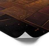 Abstracte Waterverf Schilderen Gouden Cityscape 4: Poster (Hoek)