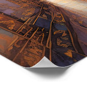 Abstracte Waterverf Schilderen Gouden Cityscape 4: Poster (Hoek)