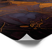 Abstracte Waterverf Schilderen Gouden Cityscape 4: Poster (Hoek)