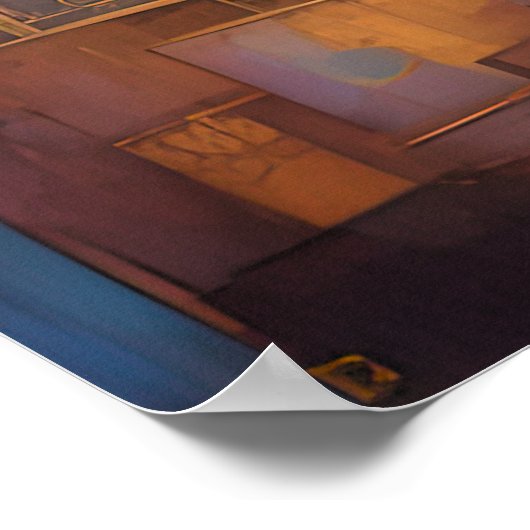 Abstracte Waterverf Schilderen Gouden Cityscape 4: Poster (Hoek)