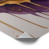 Abstracte Waterverf Schilderen Gouden Cityscape 4: Poster (Hoek)