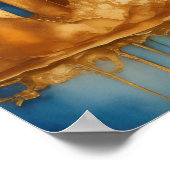 Abstracte Waterverf Schilderen Gouden Cityscape 5: Poster (Hoek)