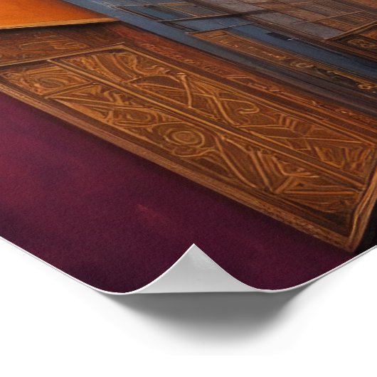 Abstracte Waterverf Schilderen Gouden Cityscape 5: Poster (Hoek)