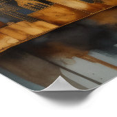 Abstracte Waterverf Schilderen Gouden Cityscape 5: Poster (Hoek)