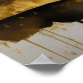 Abstracte Waterverf Schilderen Gouden Cityscape 5: Poster (Hoek)