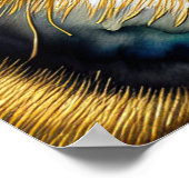 Abstracte Waterverf Schilderen van een Kat 5:4 Poster (Hoek)