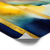 Abstracte Waterverf Schilderen van een kolibrie 5: Poster (Hoek)