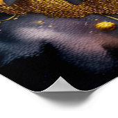 Abstracte Waterverf Schilderen van een Leeuw 5:4 Poster (Hoek)