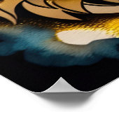 Abstracte Waterverf Schilderen van een Leeuw 5:4 Poster (Hoek)