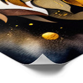 Abstracte Waterverf Schilderen van een Leeuw 5:4 Poster (Hoek)