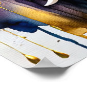 Abstracte Waterverf Schilderen van een olifant 5:4 Poster (Hoek)