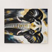 Abstracte Waterverf Schilderen van een Olifant Legpuzzel (Horizontaal)