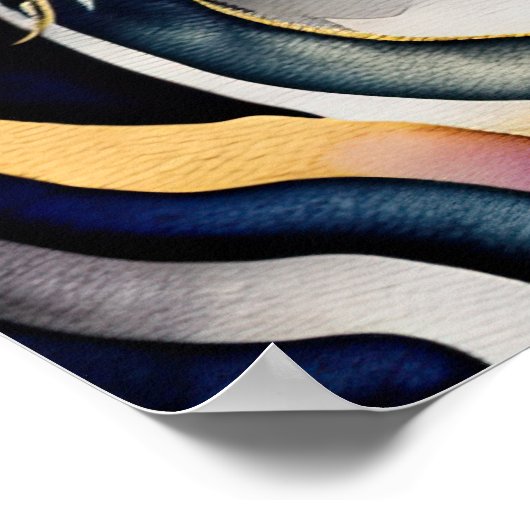 Abstracte Waterverf Schilderen van een Tijger 5:4 Poster (Hoek)