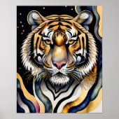 Abstracte Waterverf Schilderen van een Tijger 5:4 Poster (Voorkant)
