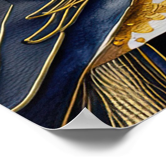 Abstracte Waterverf Schilderen van een Vogel 5:4 Poster (Hoek)