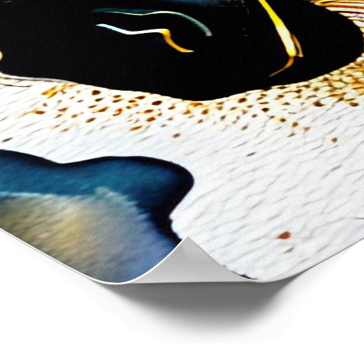 Abstracte Waterverf Schilderen van een Zebra 5:4 Poster (Hoek)