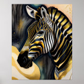 Abstracte Waterverf Schilderen van een Zebra 5:4 Poster (Voorkant)