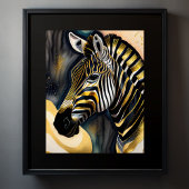 Abstracte Waterverf Schilderen van een Zebra 5:4 Poster
