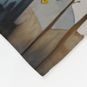 Abstracte Waterverf Schilderij Blauw Cityscape Fleece Deken (Hoek)