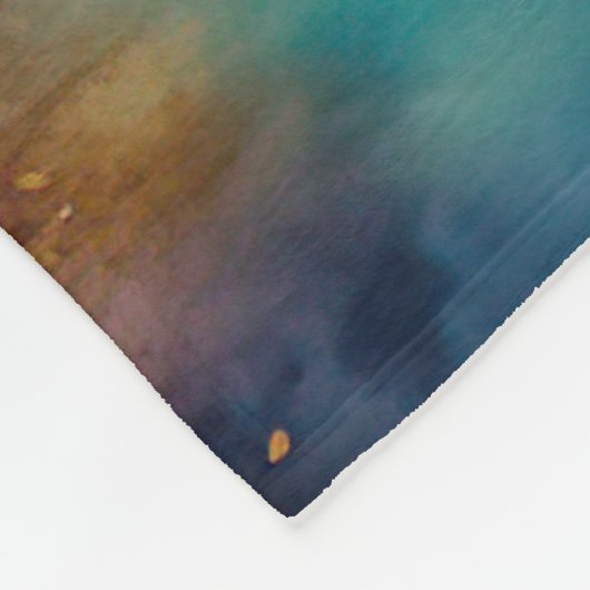 Abstracte Waterverf Schilderij Gouden Cityscape Fleece Deken (Hoek)